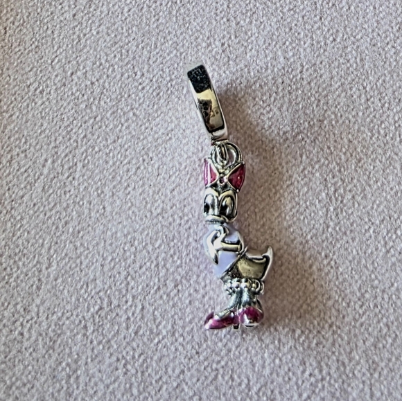 New Pandora × Disney Daisy Duck Pendant silver charm for jewelry bracelet - Picture 1 of 5